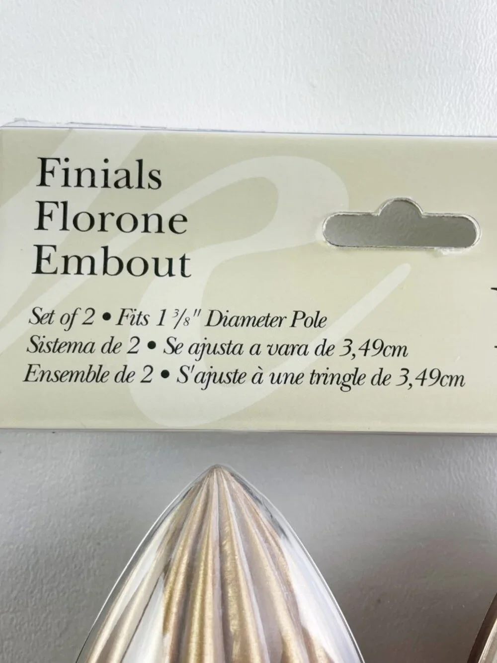 Kirsch Soft Gold Tulip Finials for 1 3/8
